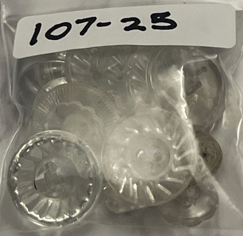 Vintage 12 Czech Clear Depression Crystal Glass Crafting Buttons 107-25 - Picture 15 of 15
