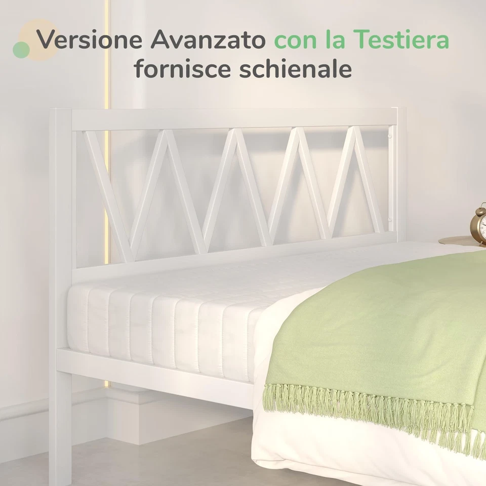 Rete Letto Matrimoniale 160x190 con Testiera e Pediera Struttura Letto a Doghe - Immagine 4 di 4