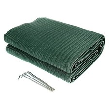 9apos;W x 6apos;L Green Woven Poly-Vinyl Reversible Awning Mat