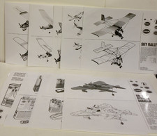 Lot of 9 Cox Hobbies Black  White RC Airplanes Photographs - Set D