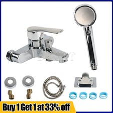 Wall Mounted Bath Tub Hand Shower Faucet Set Brass Bathroom Waterfall Mixer Taps