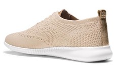 COLE HAAN WOMEN'S 2.ZEROGRAND STITCHLITE OXFORD RYE KNIT/OPTIC WHITE SIZE 8.5
