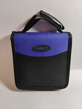 Vintage Blue Black Caseit CD DVD Game Disc Carrying Travel Case Holder w/ Handle