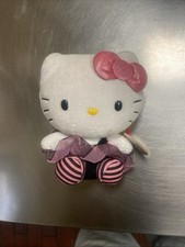Ty Beanie Babies Hello Kitty Plush 6  Wearing Pink Plaid Dress Hard To Find