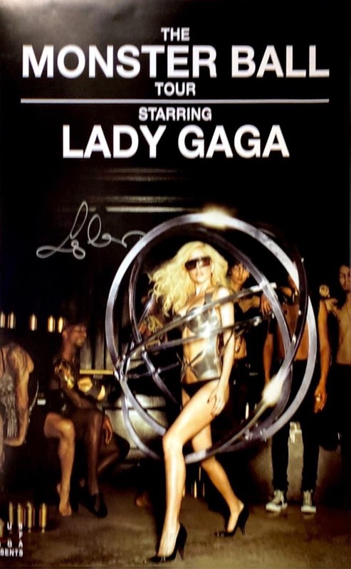 Lady Gaga Monster Ball Tour Poster signed by Lady Gaga with COA