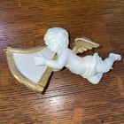Heralding Angel Christmas Ornament Danbury Mint Cherub Figurine Golden Harp — photo 2