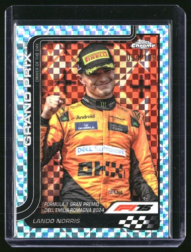 2025 Topps Chrome Formula 1 F1 Lando Norris Aqua Checker 094/199 #128