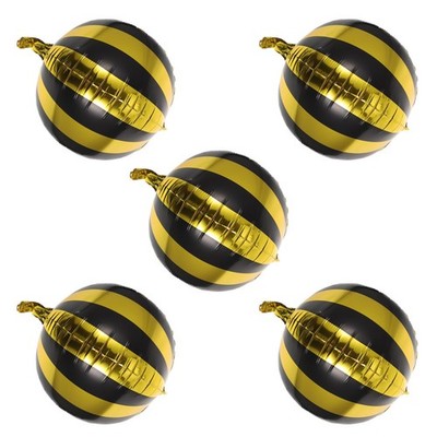  5 stücke Gestreifte Folienballon Runde sphärische Ballon Kugel Metallische