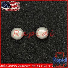 2PCS NEW For Rolex Submariner Ceramic 116610 116610LN Pearl Pip Dot Bezel Insert