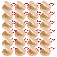 24 Pcs Wooden Castanets for Kids & Adults - DIY Percussion Instrument