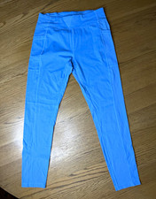 gh girls Blue Solid Ankle Leggings Pockets Stretch Elastic Waist - XL