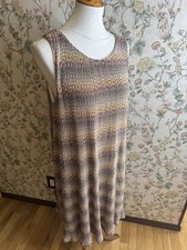 Nine West Dress Size 16 Sleeveless Multicolor Zig Zag Print Trapeze Shape Lined
