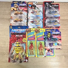 Mixed Lot of Hot Wheels & Action Figures Marvel & Masters of the Universe NEW
