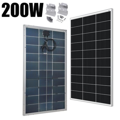 200W Bifacial Mono Solar Panel Kit With Brackets Home Caravan Camper Refurbished