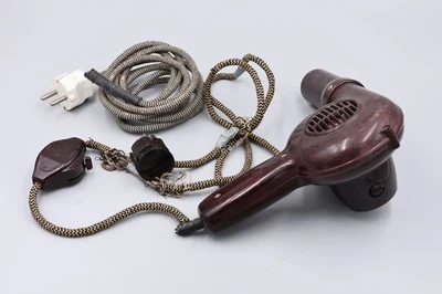 antiker Omega-Fön, Metall, mit Ersatzkabel, ca. 847 g, oben ca. 20 cm lang - Bild 1 von 4