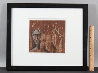 RARE Signed Artist Proof HENRY MOORE Modernist Biblical Lithograph MARY & MARTHA