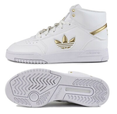 NEW Adidas Original Drop Step XL Men Shoes, White/Gold, FW2040