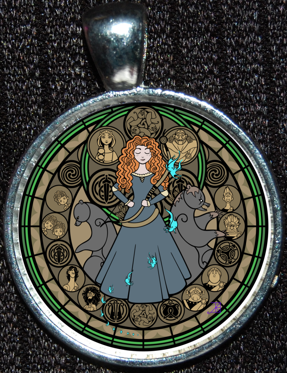 Merida Scottish Fate Brave Disney Princess Silver Jewelry Pendant Necklace