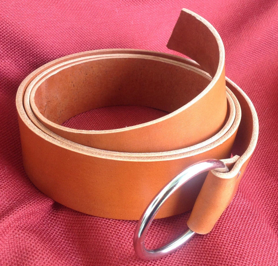 Cinturón Anillo Medieval Marrón Castaño 2" Ancho SCA Juegos con disfraces LARP Pirata Feria Vikinga Foto 4 de 4