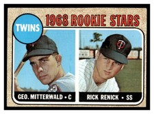 1968 Topps #301 Twins Rookies Mitterwald Renick 126E-08