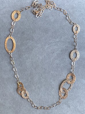 Sterling Silver JCM JACMEL MAURITIUS Hammered Disc Necklace