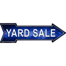 Yard Sale Right Novelty Metal Arrow Sign Directional 17" x 5" Wall Decor