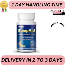 Rxzell Sleep Aid, Diphenhydramine Hcl 50mg, 220 Softgels - Fall Asleep Faster, D