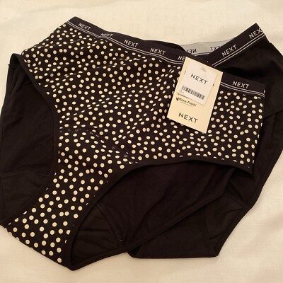 NEXT Periodenhose Medium Flow - neu schwarz/gepunkteter Slip Größe 14