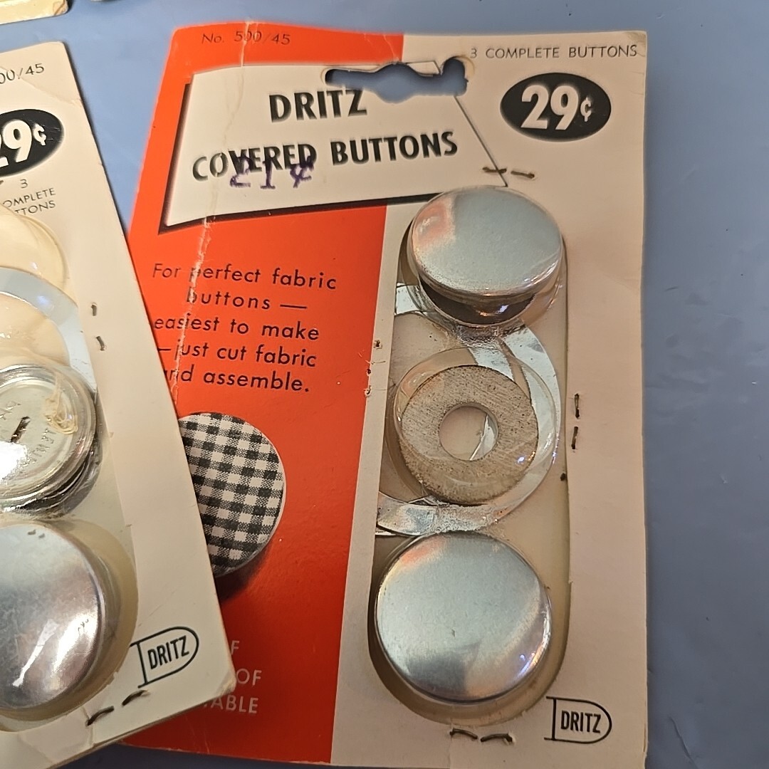 DRITZ Cover Button Kit & Covered Button Sewing Notion Sets LOT of (7)