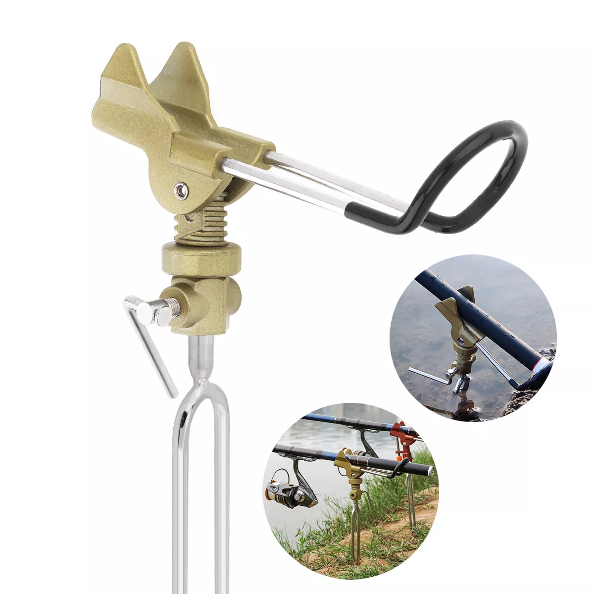 Adjustable Stainless Steel Fishing Rods Pole Ground Holder Stand Support  Bracket
