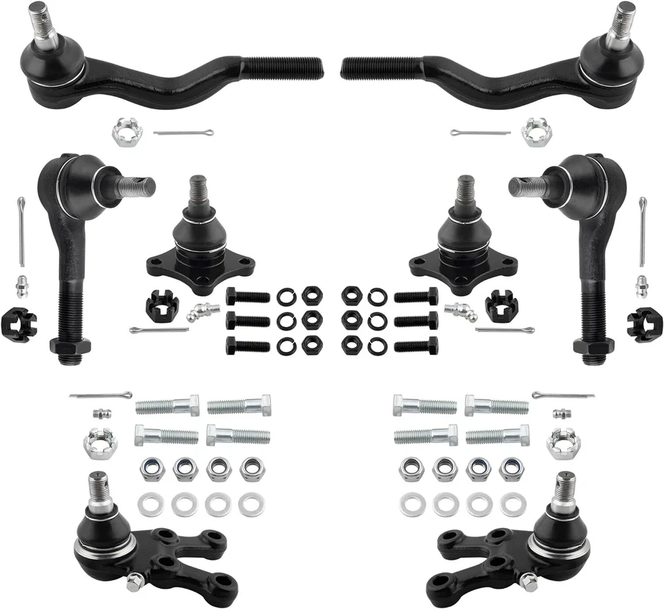 8PCS Front Upper Lower Ball Joints Tie Rod Ends Kit For Mitsubishi Montero Sport - Image 2 of 4