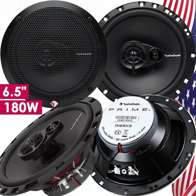 4x Rockford Fosgate R165X3 6.5'' 90W 3 Way Car Audio Coaxial Speakers Stereo 