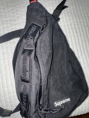 Pre Owned Supreme Sling Bag (SS21) Black : SS21 AUTHENTIC Pre Owned Supreme Sling Bag (SS21) Black : SS21 AUTHENTIC