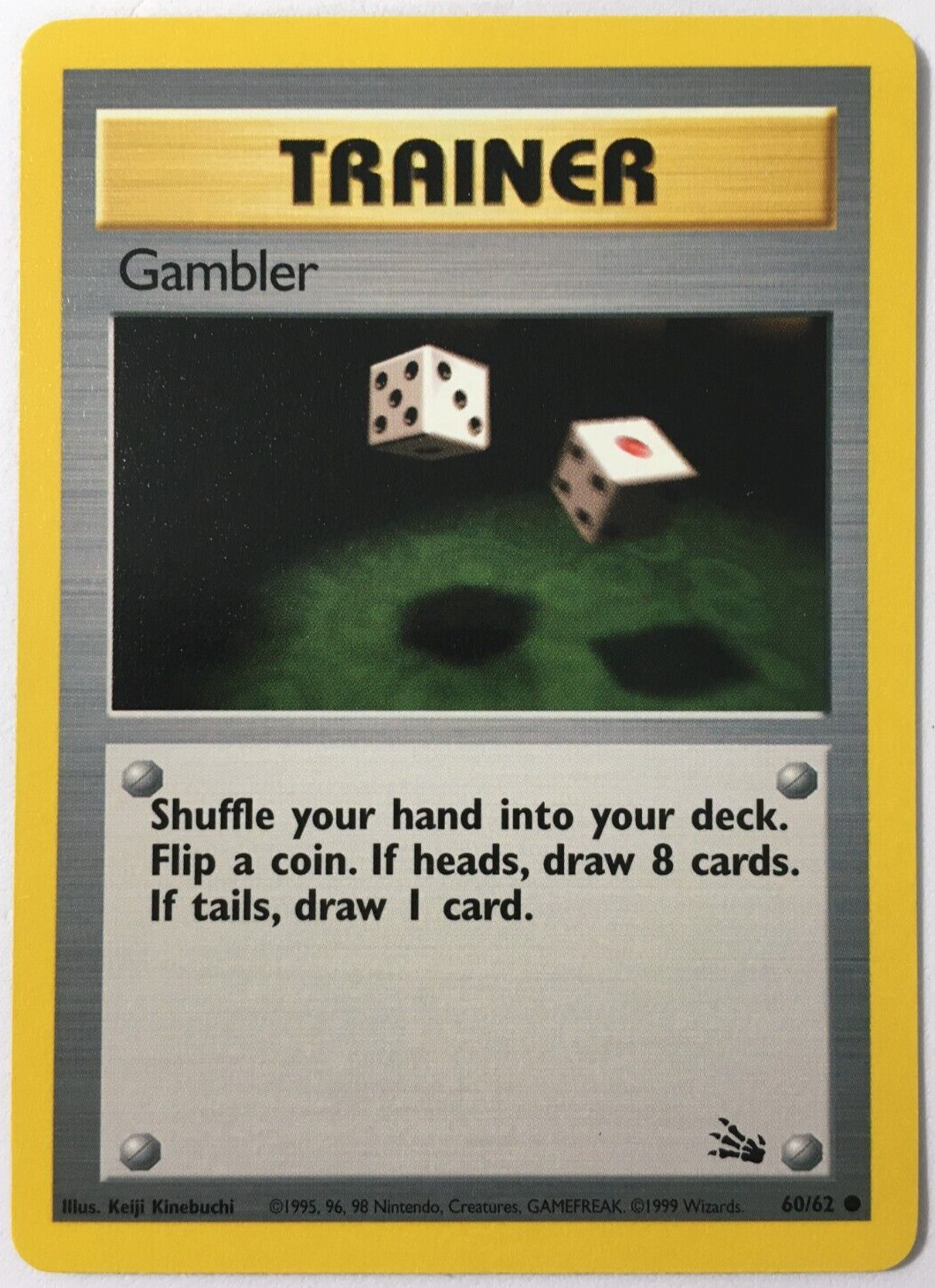 POKEMON GAMBLER 60/62 FOSSIL COMMON TRAINER NEAR MINT