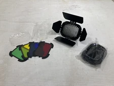 2 NEW Flashpoint Barndoor Kit for The eVOLV 200 Fresnel Head with 4 Color gels