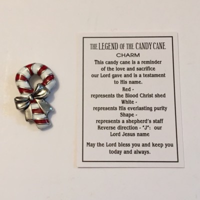 The Legend of the CANDY CANE CHARM with Religious Story Card - Ganz - NEW