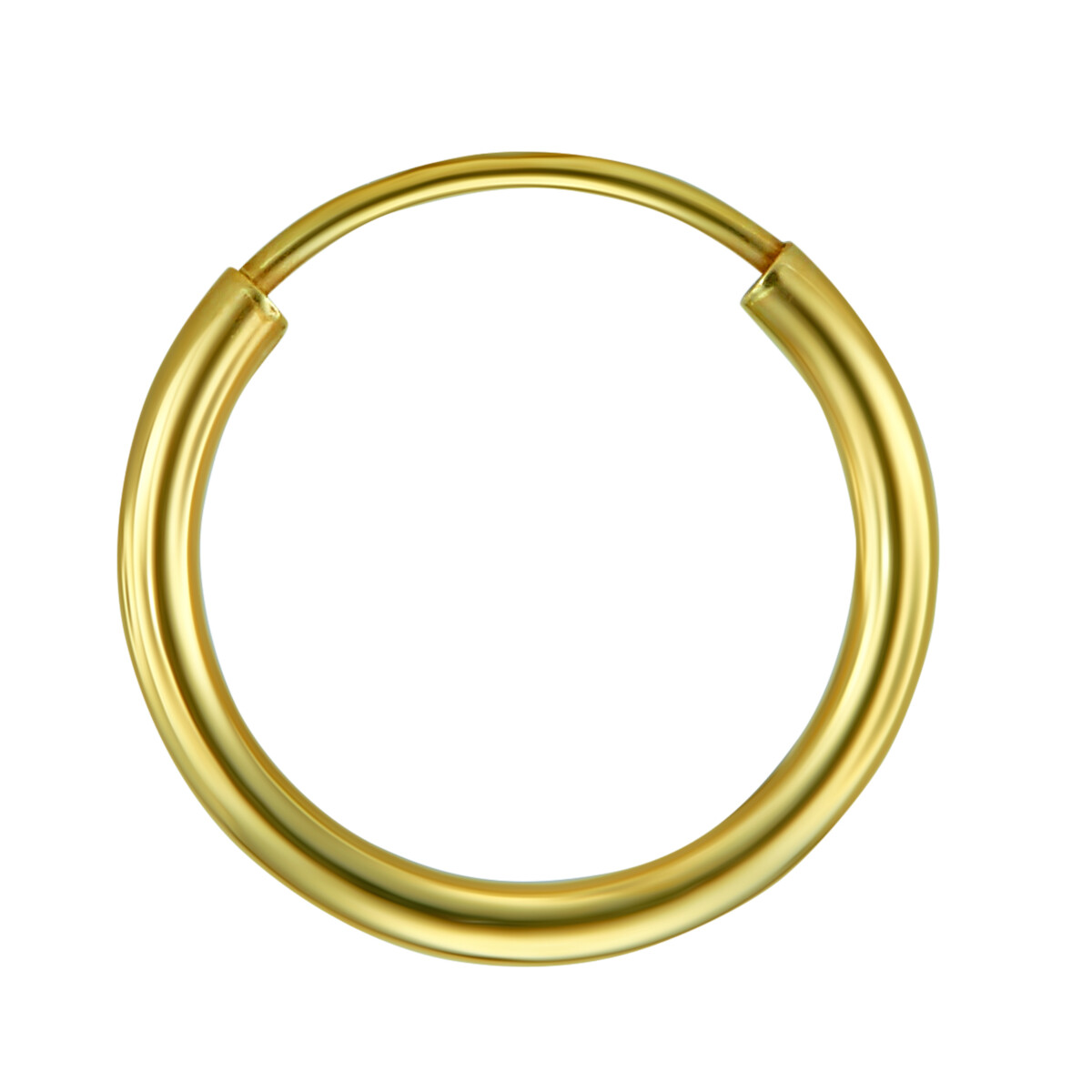 Wellingsale 14k Yellow Gold 1.5mm Endless Classic Hoop Earrings (x mm)