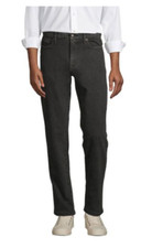 Lands End Men's Comfort Waist Traditional Fit Jeans 526251 Black 32W UNHEMMED
