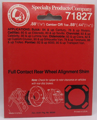 Specialty Products Alignment Toe Shim Rear 3/8'' 71827 Buick Cadillac Oldsmobile