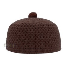 Dark Brown Turkish Warm Knit Skull Caps - Weave Stretchy Soft Warm Beanie Hat