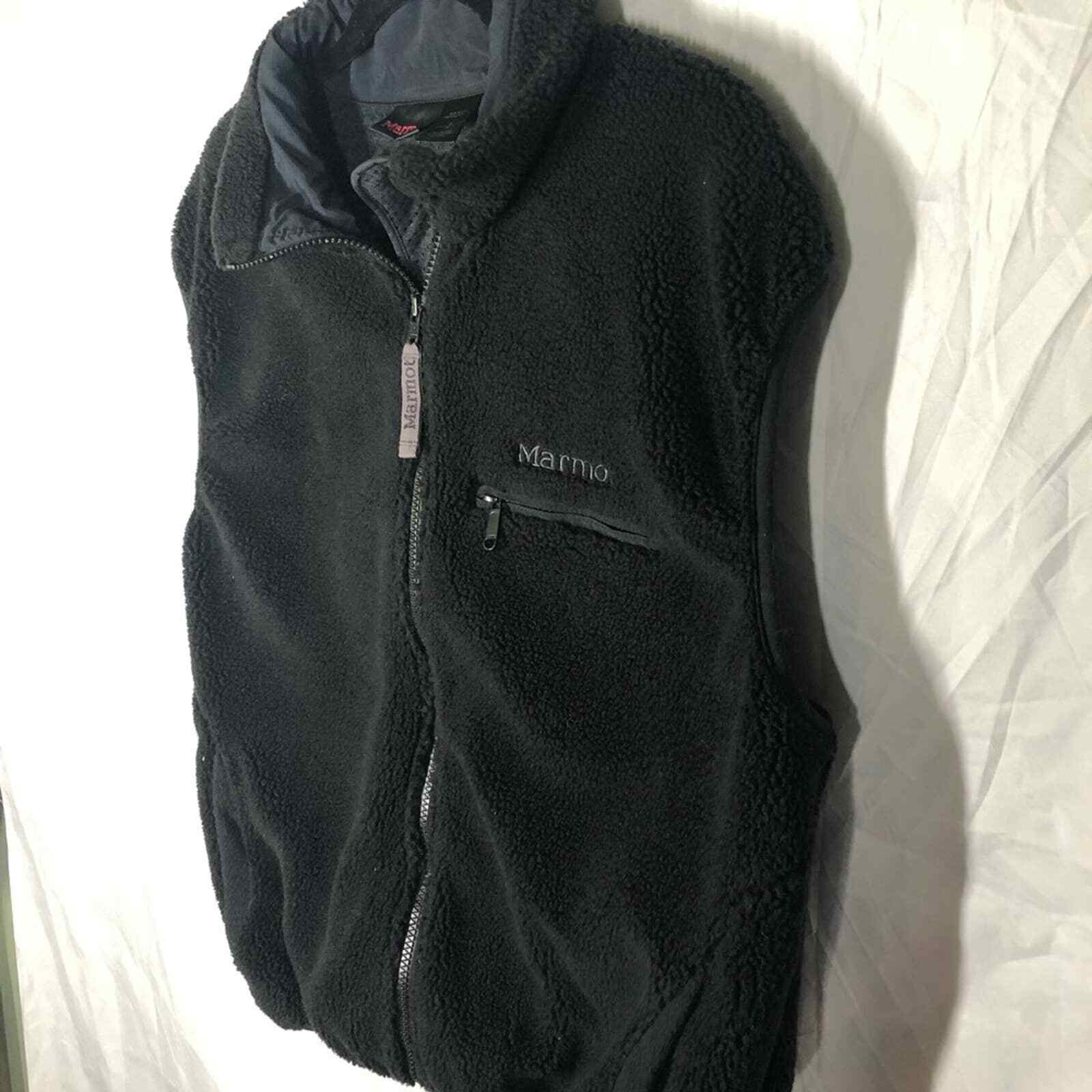 Marmot Black Fleece Zip Up Vest eBay