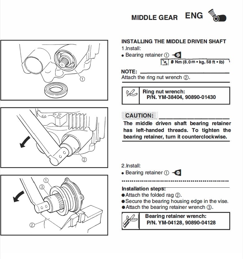 "Middle Drive Gear" Ring Nut Wrench Tool Yamaha Big Bear 350, 400 eBay