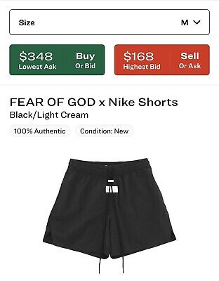 New FEAR OF GOD x NIKE Black Nylon Shorts (AR0630 010) Jerry