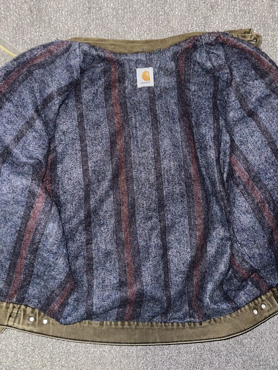 VINTAGE 1993 CARHARTT BLANKET LINED TRUCKER SANDSTONE DUCK