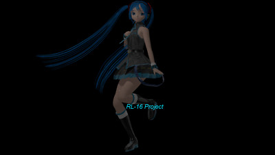 Anime oops blender long hair 3d hatsune miku blue Playmat Gaming Mat