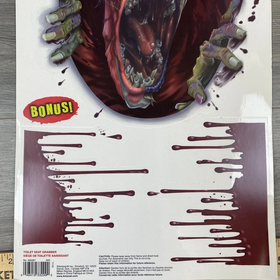 Cubierta de asiento de inodoro de Halloween para decoración de baño de fiesta de zombies de miedo Foto 4 de 4