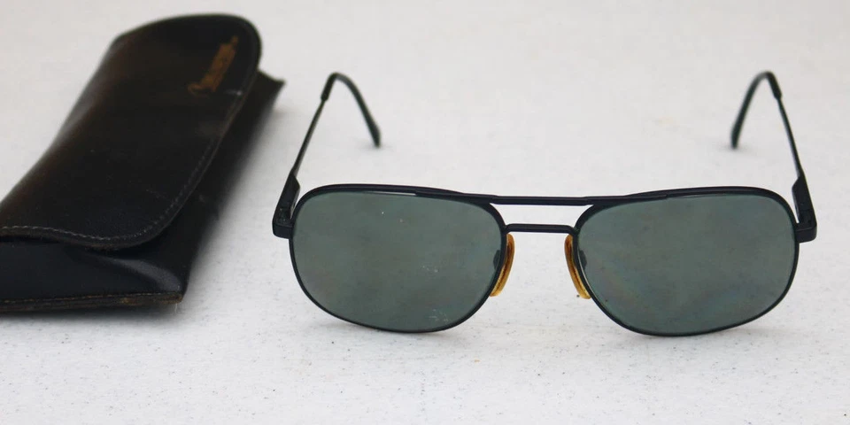 ÓCULOS CARLOS Allblack armação preta plana Itália AVIADOR adereços militares fortes XT - Imagem 2 de 4