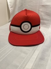 Pokemon Ash Ketchum Trucker Hat Pokeball 2016 Nintendo Youth Adjustable Snapback