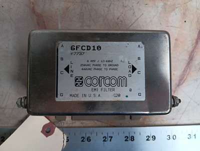 CORCOM 6FCD10 EMI FILTER 6 AMP 50-60HZ 250VAC
