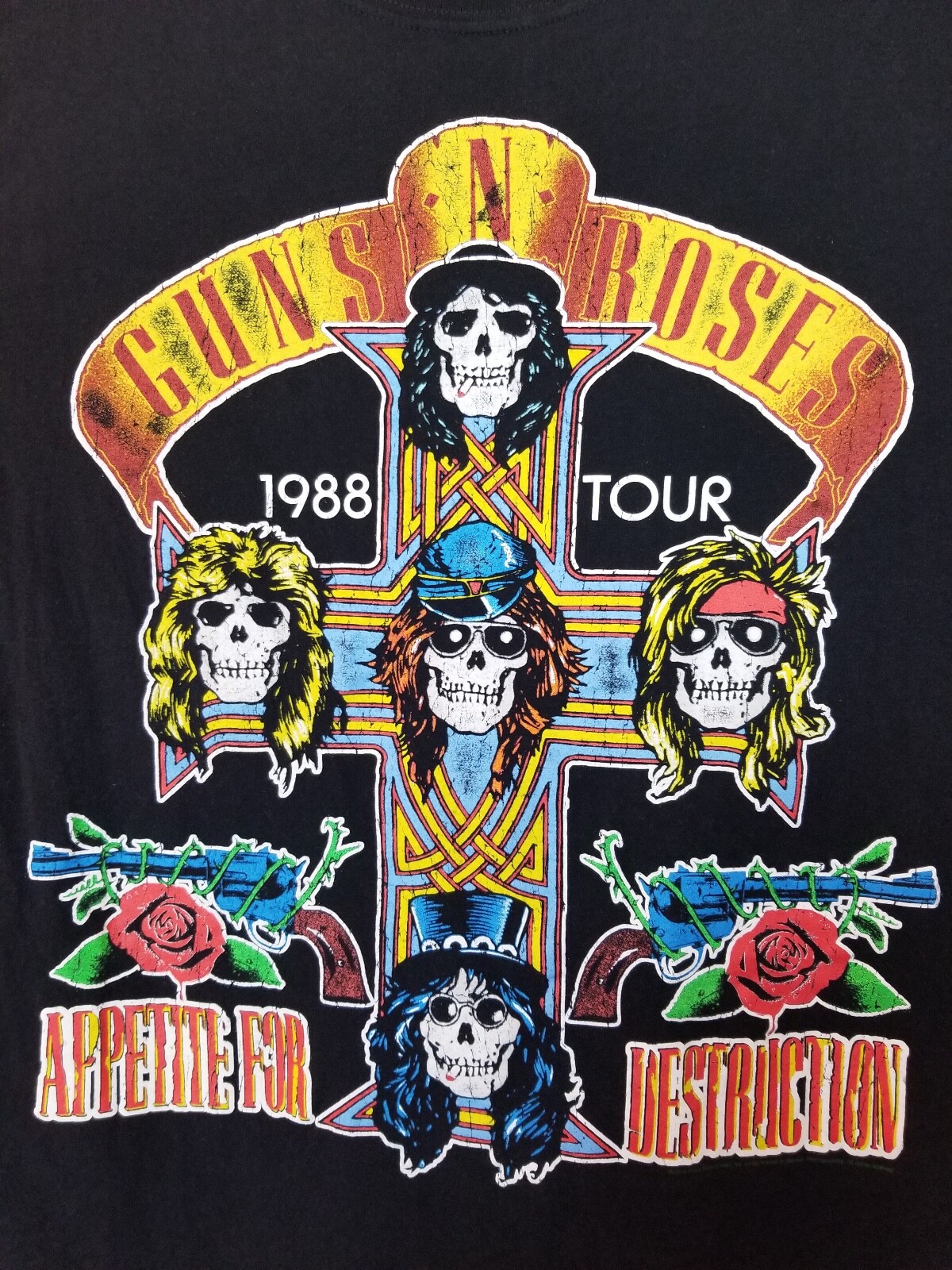 guns n roses 1988 tour shirt